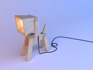 木製犬ランプ 3Dモデル