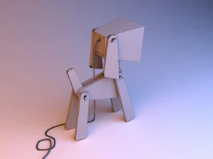 wood dog lamp 3D Model