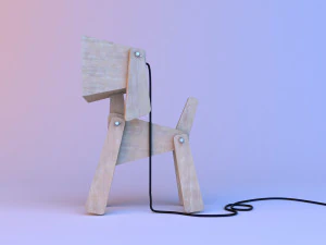 wood dog lamp 3D Model