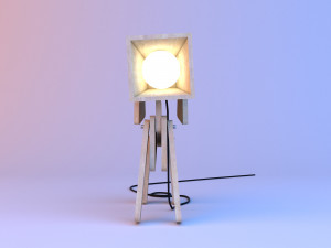 wood dog lamp 3D 模型