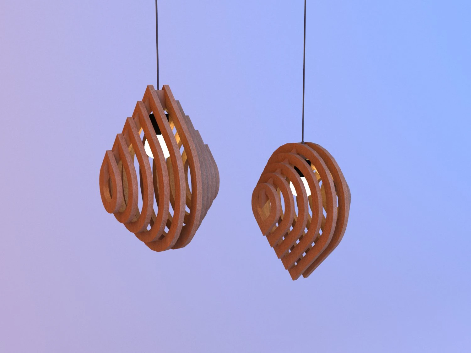 wood blob parametric lamp 3D Model .c4d .max .obj .3ds .fbx .stl .blend