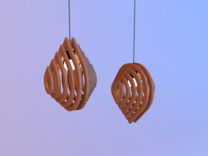 wood blob parametric lamp Modelo 3D