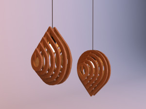 wood blob parametric lamp Modèle 3D