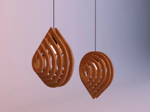 wood blob parametric lamp 3D Model
