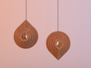 wood blob parametric lamp Modèle 3D