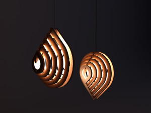 wood blob parametric lamp Modèle 3D