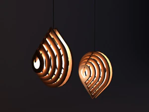 wood blob parametric lamp 3D Model