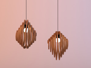 wood blob parametric lamp Modèle 3D