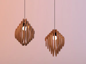 wood blob parametric lamp 3D Model
