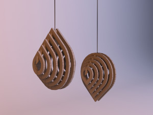 wood blob parametric lamp Modèle 3D