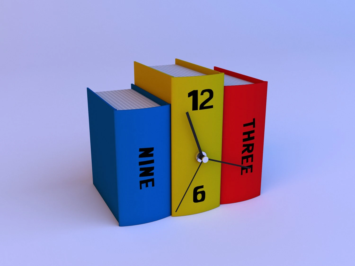 modern book clock 3D Model .c4d .max .obj .3ds .fbx .stl .blend 