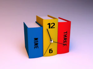modern book clock 3D Model
