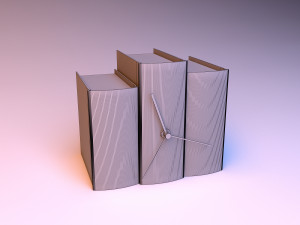 modern book clock Model 3D