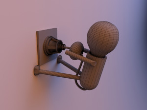 wood little man lamp Modèle 3D