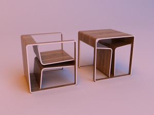 chair and table - one-stop solution 3D 모델