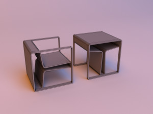 chair and table - one-stop solution 3D 모델