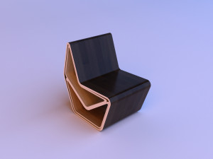 folding wood chair with coffee table 3D-Modell