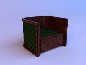 classic wood-leather boss chair Modèle 3D