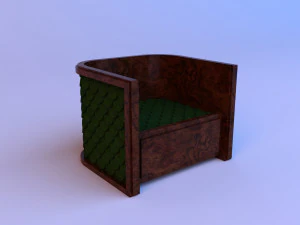 класичне дерев'яно-шкіряне крісло боса 3D Модель