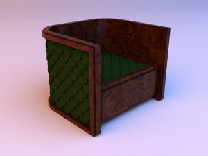 classic wood-leather boss chair 3D 模型