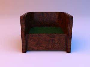 classic wood-leather boss chair 3D 模型