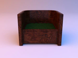 classic wood-leather boss chair 3D Model