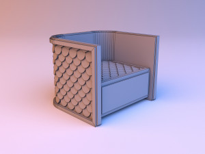 classic wood-leather boss chair 3D 模型