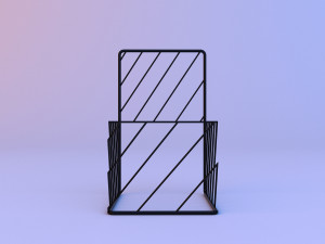 metal loft chair-visual deception 3D Model