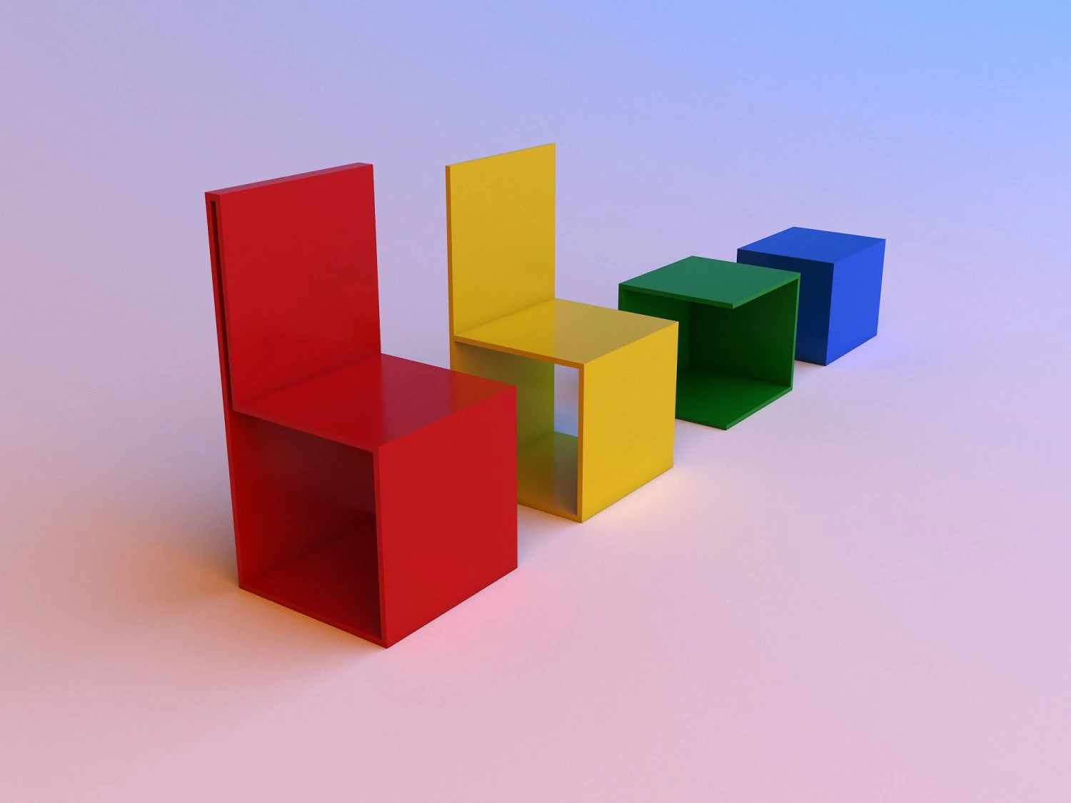 plastic folding loft chair 3D Model .c4d .max .obj .3ds .fbx .stl .blend 
