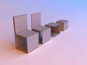 plastic folding loft chair 3D Model