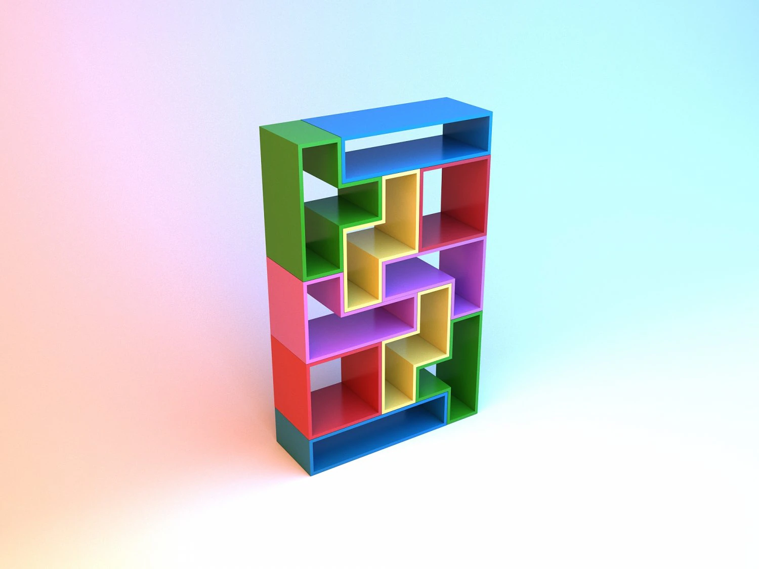 cupboard tetris kids 3D Model .c4d .max .obj .3ds .fbx .stl .blend