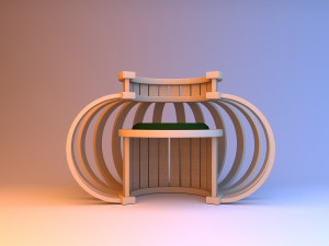unusual wood chair 3D Model