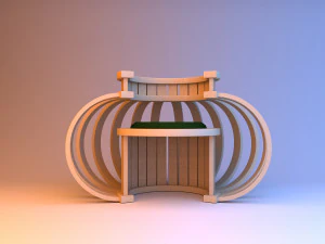 unusual wood chair 3D Model