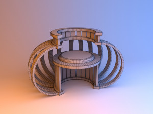 unusual wood chair 3D Model
