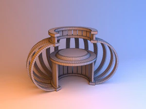 unusual wood chair 3D Model