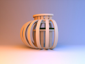 unusual wood chair 3D Model