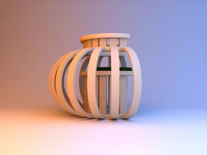 unusual wood chair 3D Model