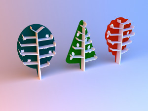 bookshelf trees kids 3D Model