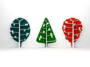 bookshelf trees kids Model 3D