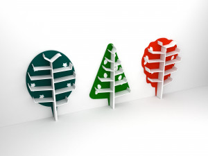bookshelf trees kids Model 3D