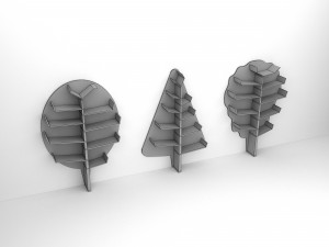 bookshelf trees kids Model 3D