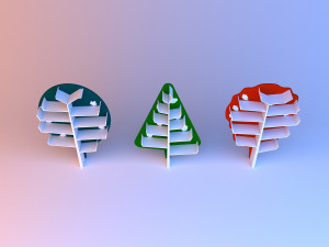 bookshelf trees kids Model 3D