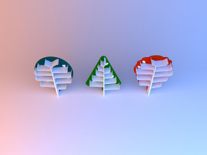 bookshelf trees kids Model 3D