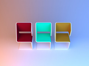 loft color chairs 3D 模型