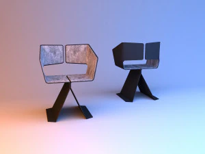 эргономичный стул-чердак с тканевой обивкой 3D Модель