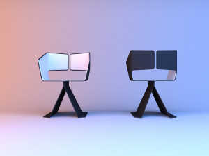 ergonomic loft chair with cloth 3D Модель