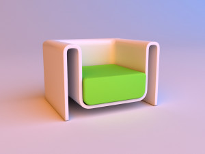 comfortable white chair 3D Model