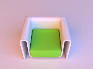 comfortable white chair 3D Model