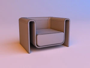 comfortable white chair 3D Model