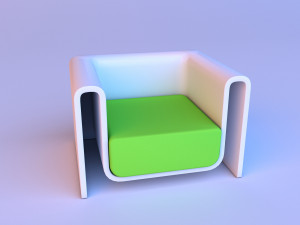 comfortable white chair 3Dモデル